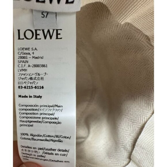 Loewe Fisherman Hat Bucket sand Beige womens Size 57 logo ribbon ties - Picture 11 of 13